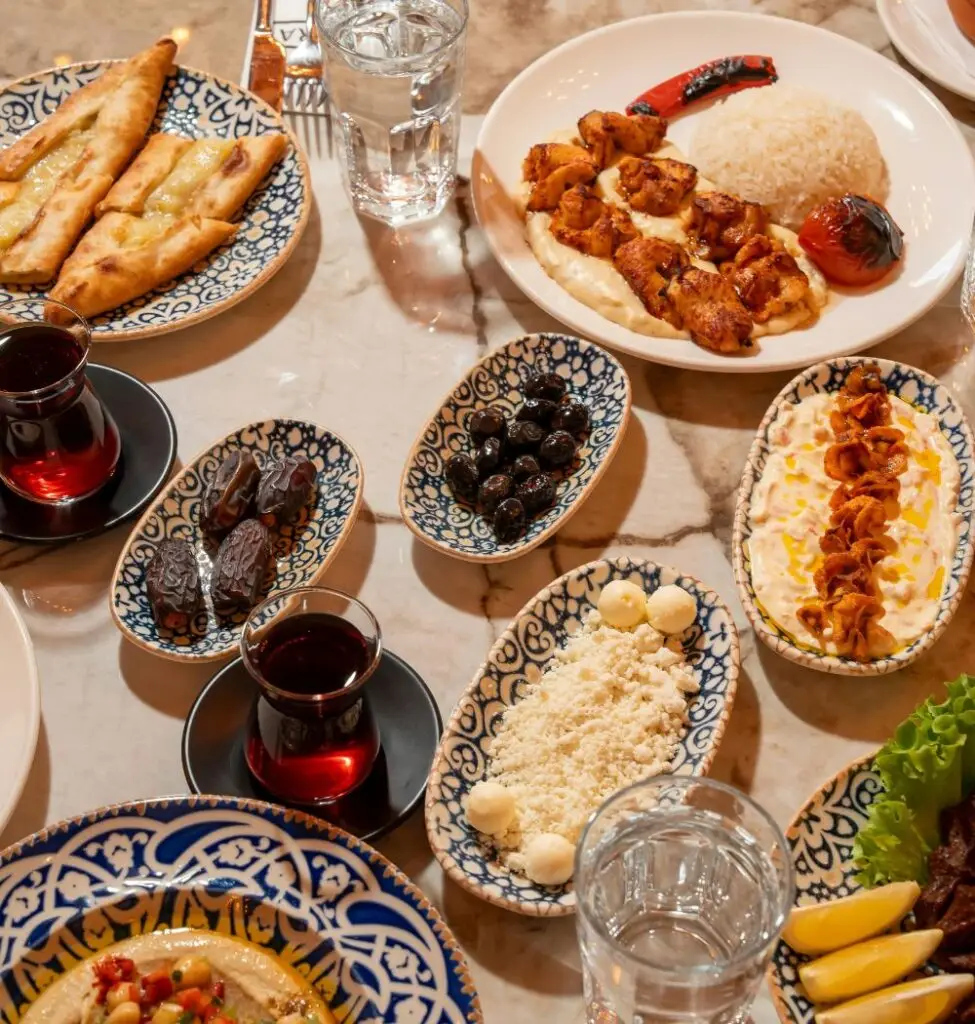Plates of ethnic food for the Feast of Saints Peter and Paul