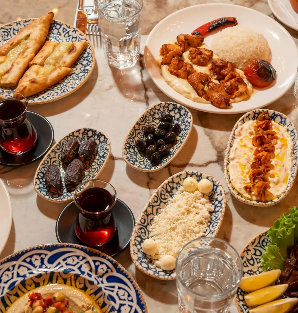 Plates of ethnic food for the Feast of Saints Peter and Paul